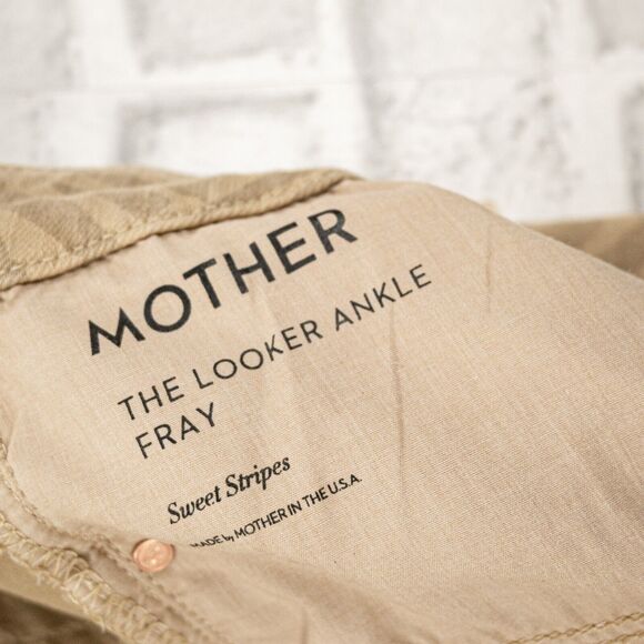 New MOTHER Denim size 33 The Looker Ankle Fray Skinny Jeans Sweet Stripes - Picture 7 of 12